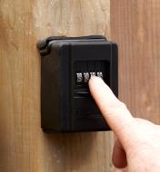 Operating the combination pad on the keyless gate lock