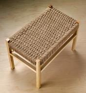 Overhead view of stool seat pattern woven using Danish cord