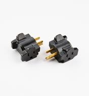 09A0853 - Black Hug-A-Plug Low-Profile Plug Adapter, pair