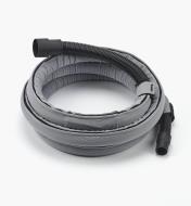 The vacuum hose covered by a sleeve made of a soft but durable anti-static material