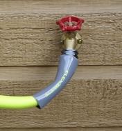 Flexzilla swivel-grip garden hose swivel connector attached to an outdoor faucet