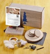 MK103 - Lee Valley Make It Yourself Pyrography Clock & Coasters Kit