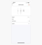 A smartphone app displays the schedule function