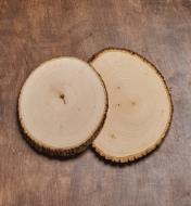 Comparing two sizes of live-edge oval basswood plaques