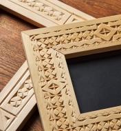 Two chip carved frame examples