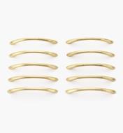 03W1384A - 96mm × 5/16" Solid Brass Arc Pull, pkg. of 10