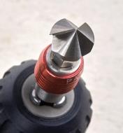 Countersink held in a quick-change bit holder in a drill