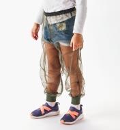 A child wearing a pair of  bug-protection pants