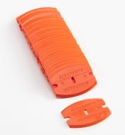 86K0352 - Curved Orange Plastic Razor Blades, pkg. of 30