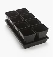 AA683 - 8-Pack of 5"" Black Pots with Propagation Tray