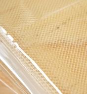 A close-up view of the soft breather netting mesh material