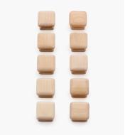 02G1420 - 1 1/4" Maple Flat Knobs, pkg. of 10