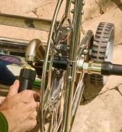 Connecting a hose to the stainless-steel hose reel cart