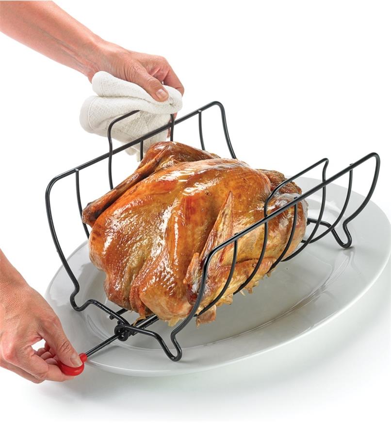 Kovot 3-Tier Collapsible Oven Rack & Turkey Lifter Roasting Rack | Space Saving Oven Rack for Multiple Roasting and Baking Tasks | Includes (1) Oven