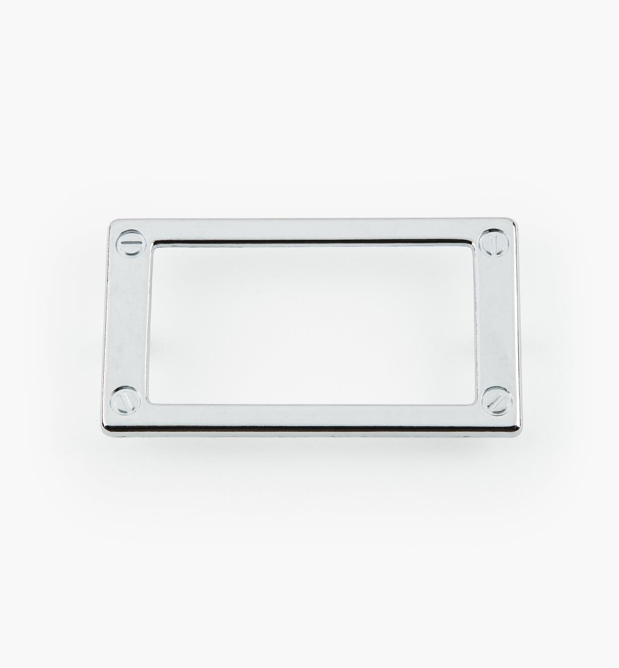 01W3511 - Porte-étiquette en zinc coulé, plaqué chrome, 79 mm