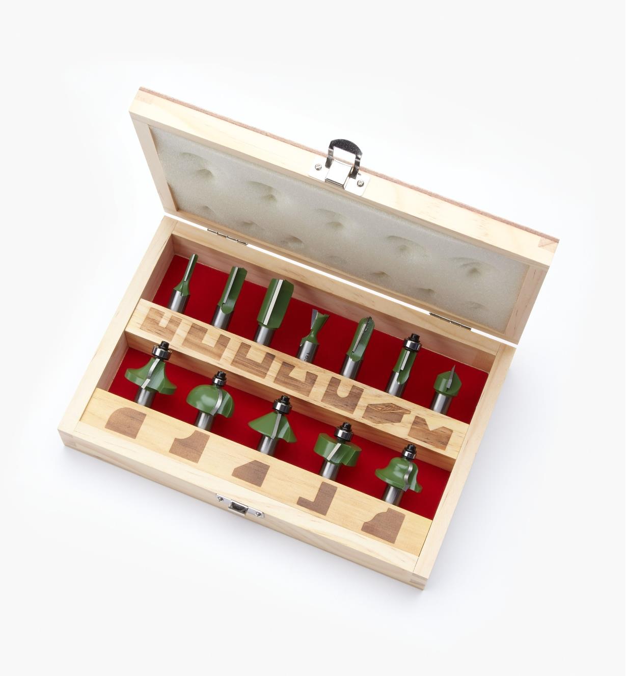 16J0101 - Box of 12 Router Bits, 1/2" Shanks