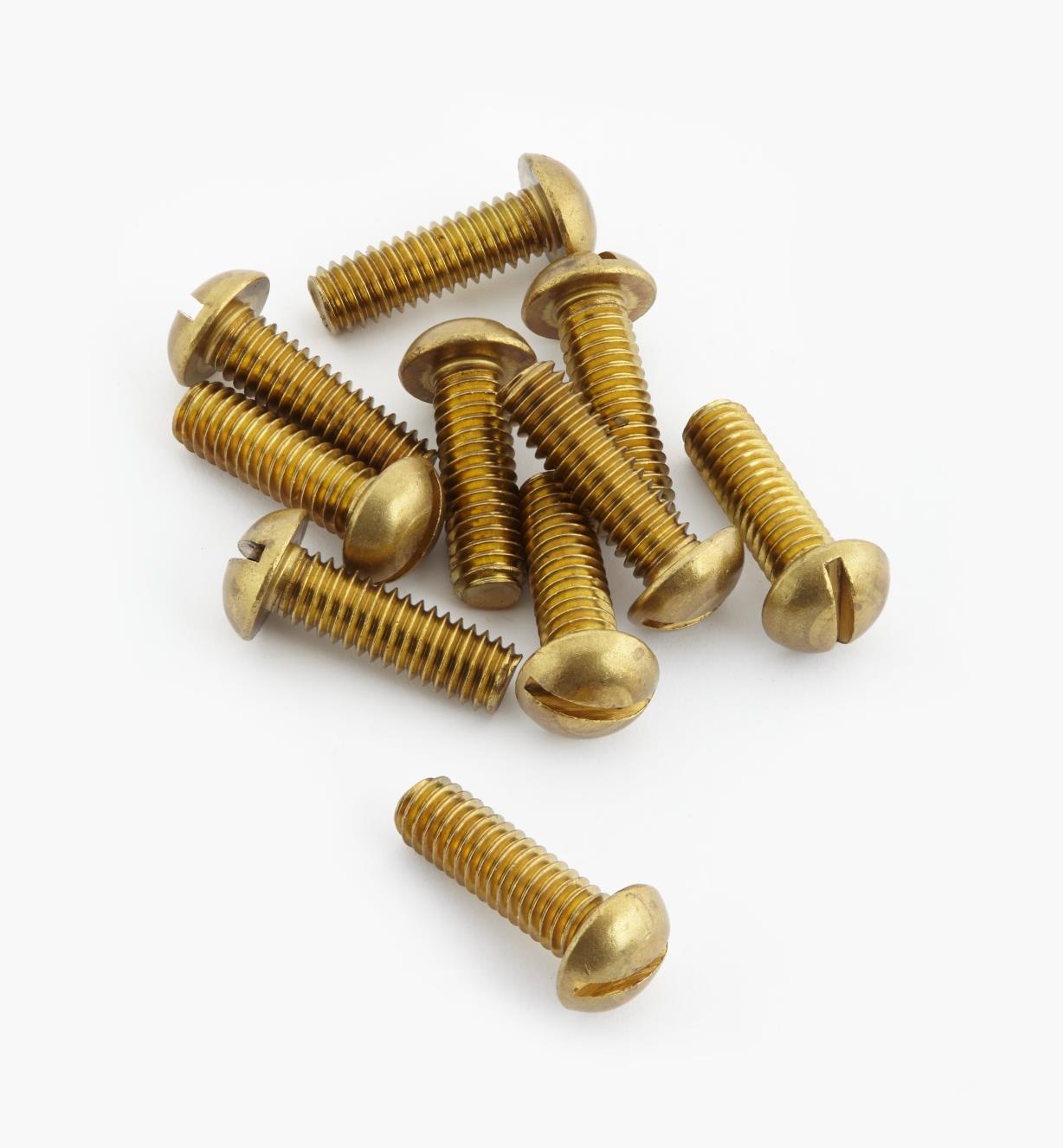 2BA x 5/16" Round Head Slotted Plated Brass Screws Qty 6 