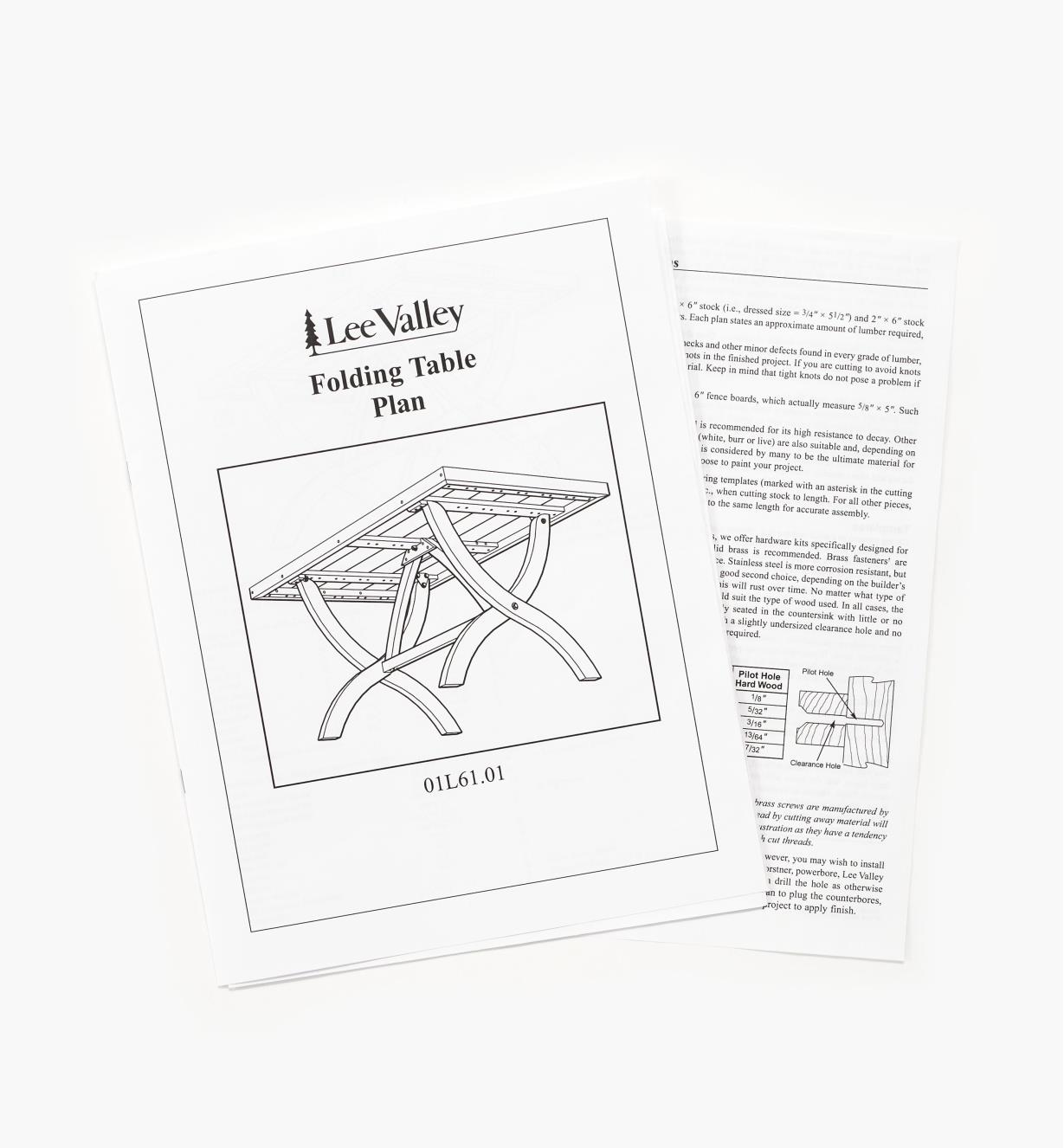01L6101 - Folding Table Plan