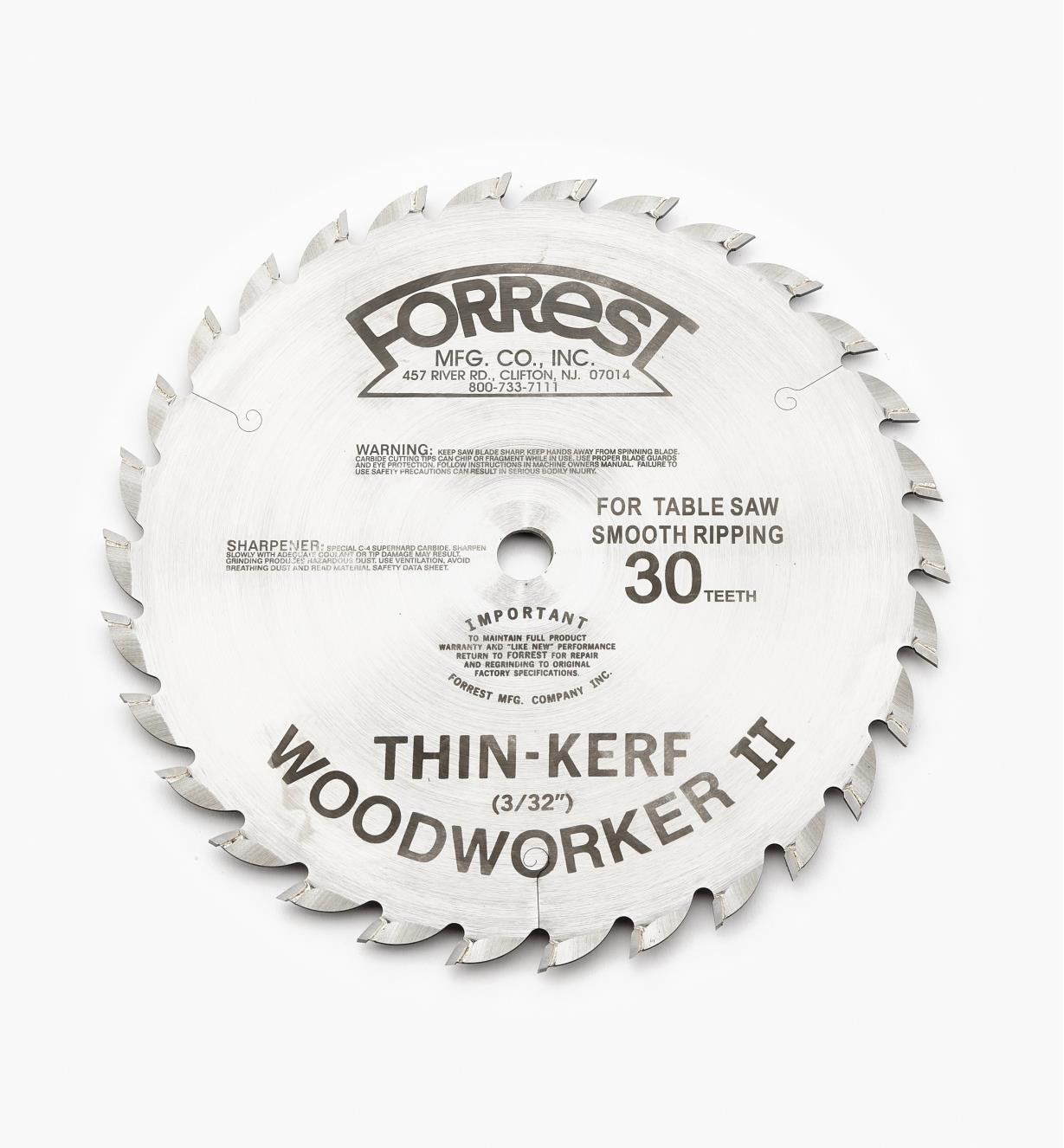 15T4126 - Woodworker II Blade,10" x 30-Tooth, 3/32" Kerf
