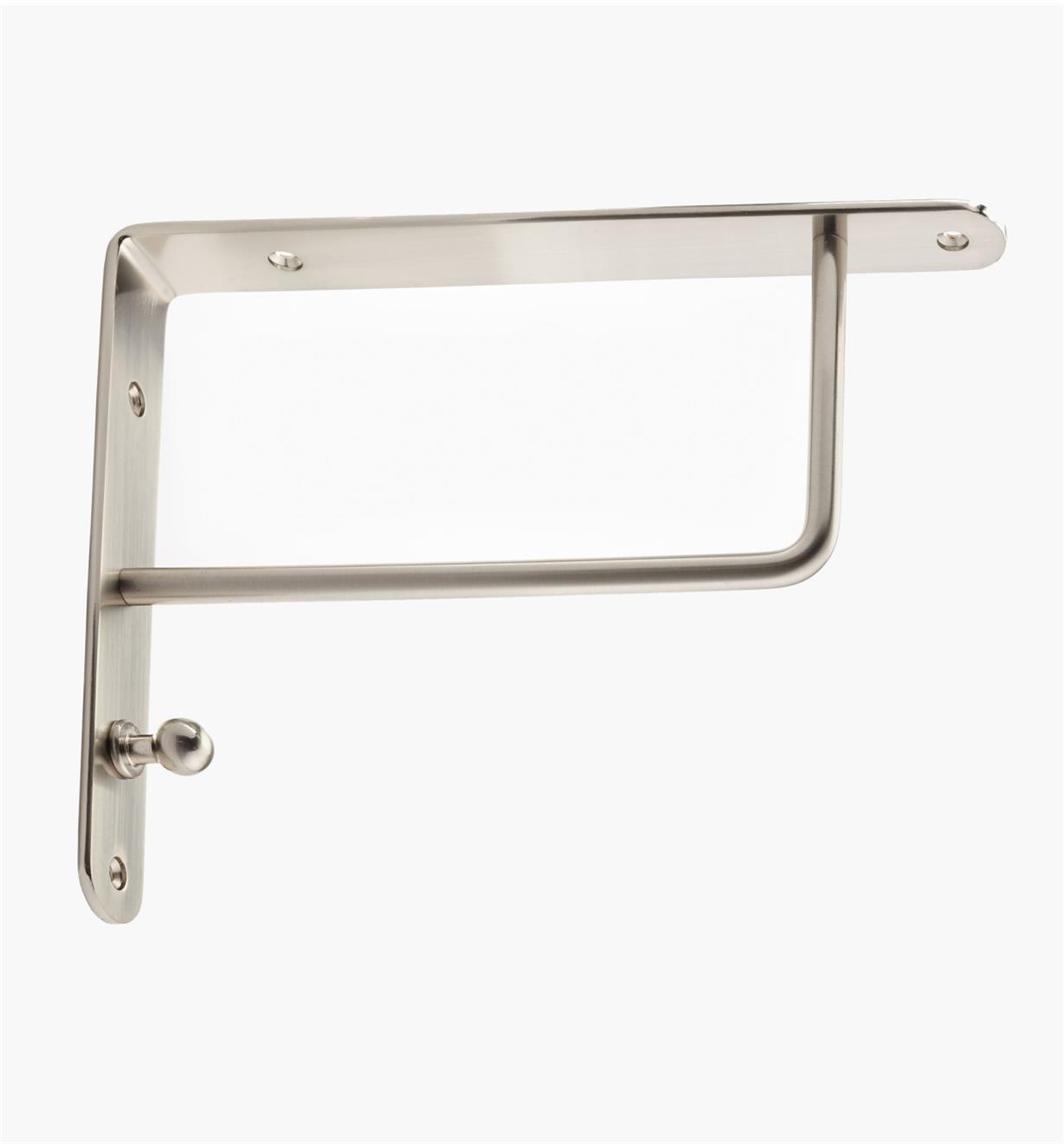 00S0656 -  Flat Steel Shelf Bracket, Brushed Nickel