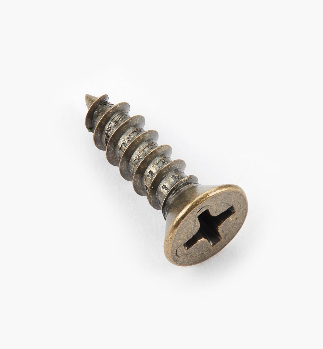 01Z1251 - Flat-Head #8 Phillips 5/8" -Antique Brass Steel Screws