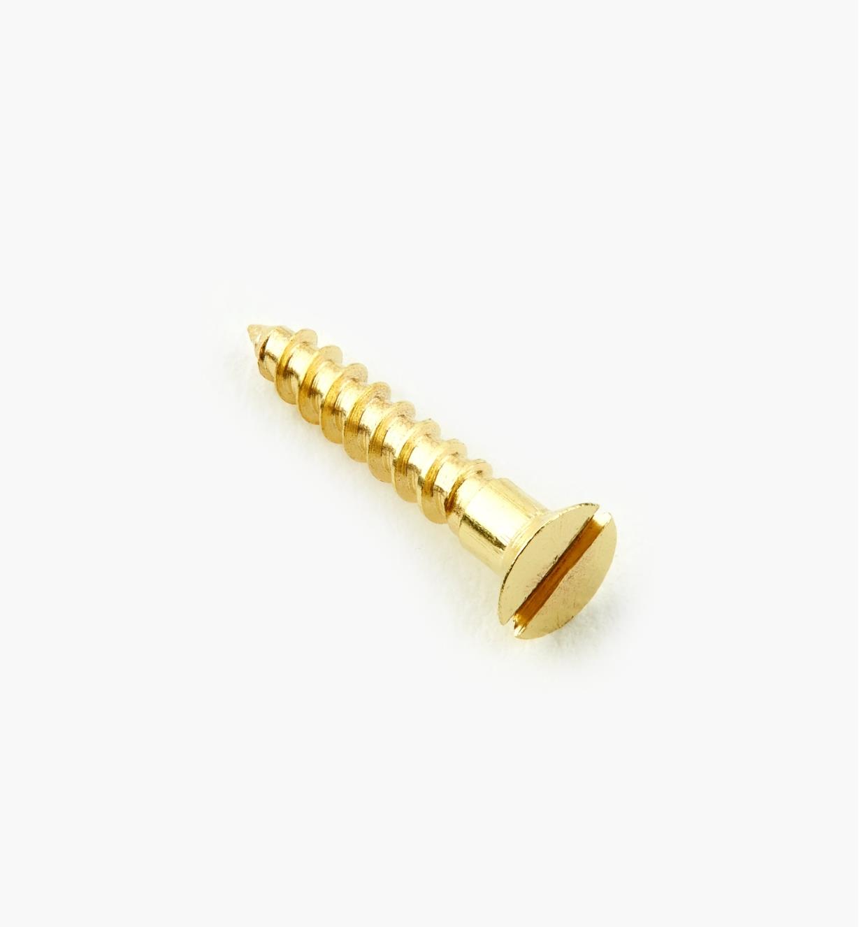 91Z0203 - #2, 1/2" Flat Brass Screws, pkg. of 100