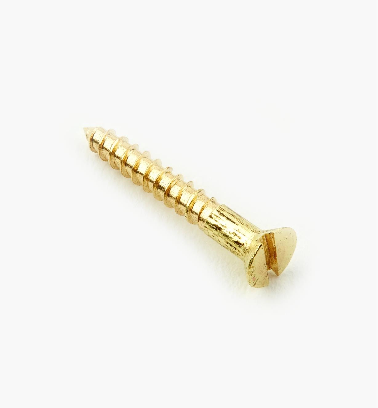 91Z0204X - #2, 5/8" Flat Brass Screws, pkg. of 10