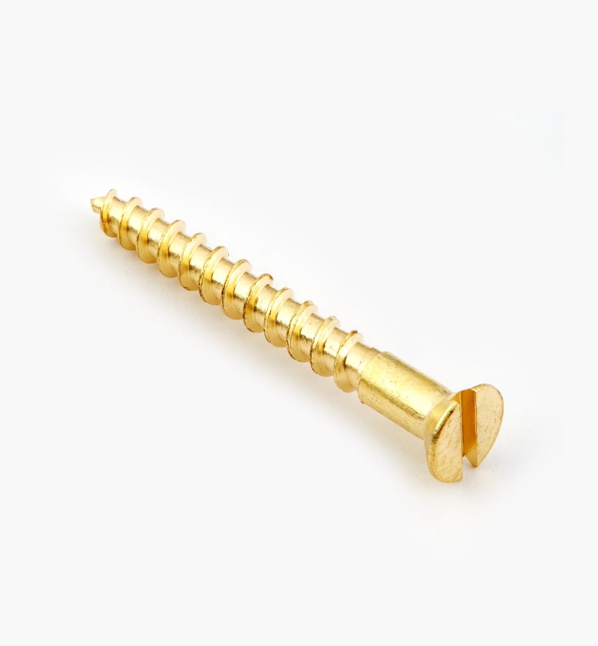 91Z0407 - #4, 1" Flat Brass Screws, pkg. of 100