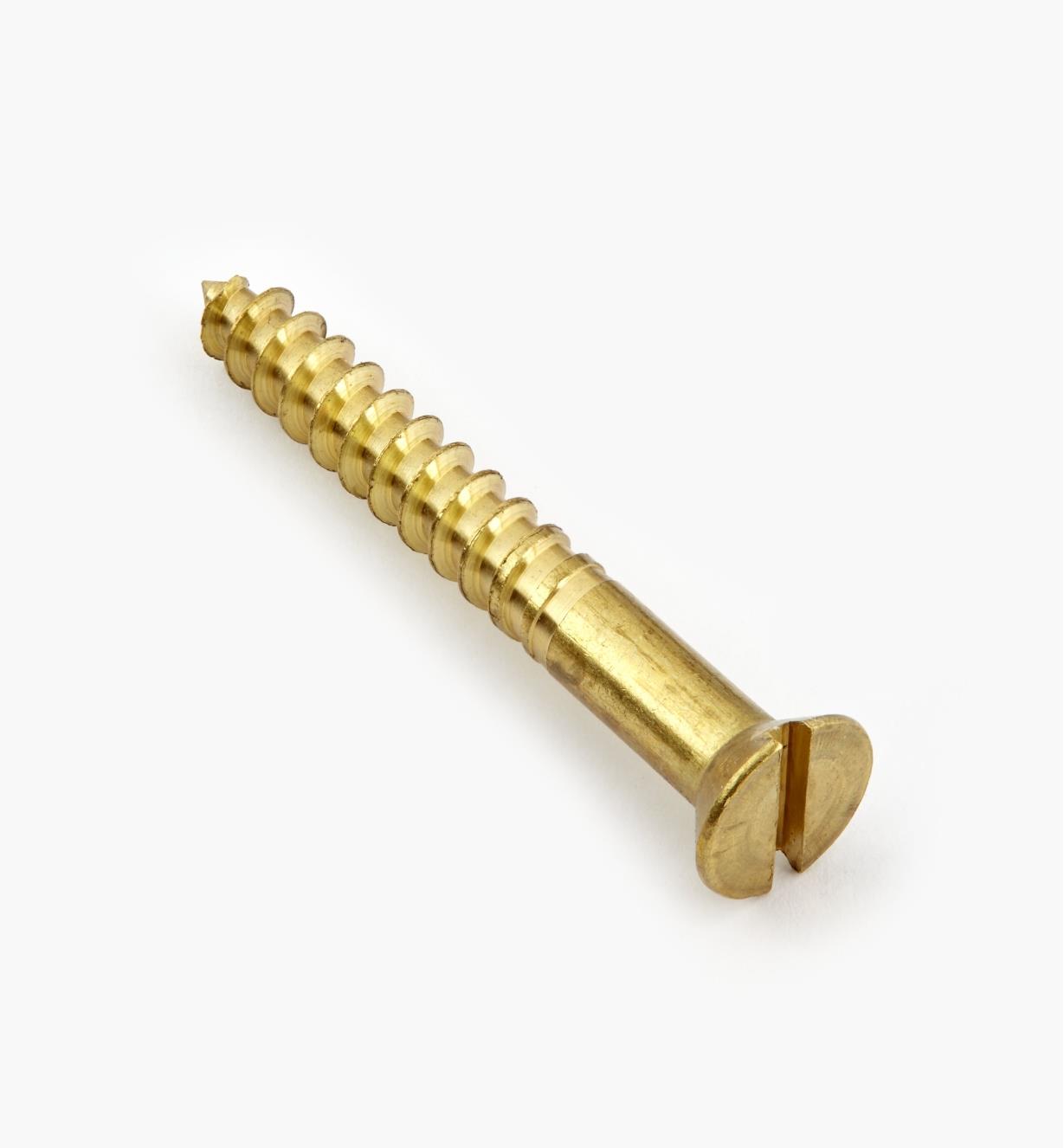 91Z1210 - #12, 1 3/4 Flat Brass Screws, pkg. of 100