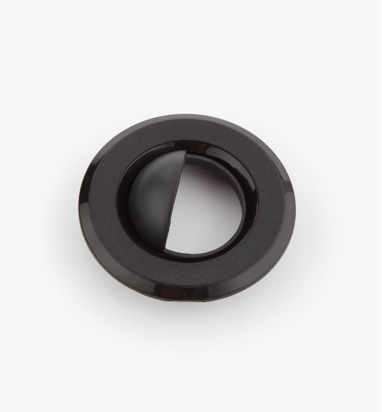 00U4356 - Garniture ronde de 1 1/2 po  avec déflecteur, polycarbonate, noir