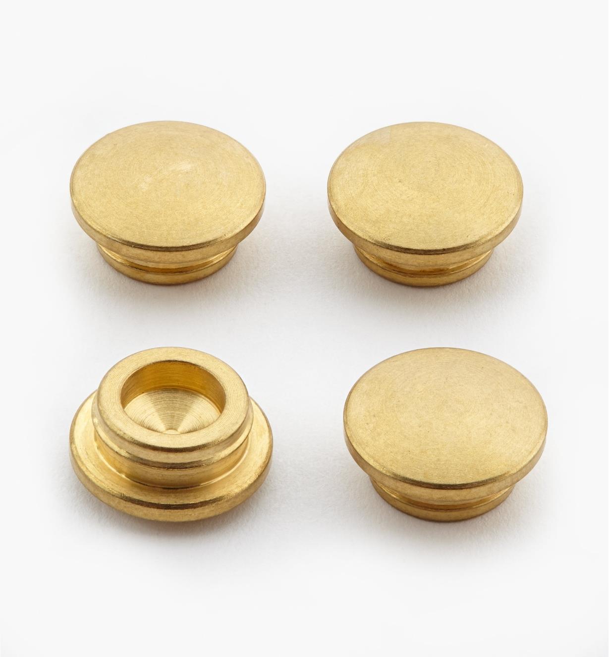 05H3001 - 3/8" Brass Lee Valley Decorative Hole Plugs, pkg. of 4
