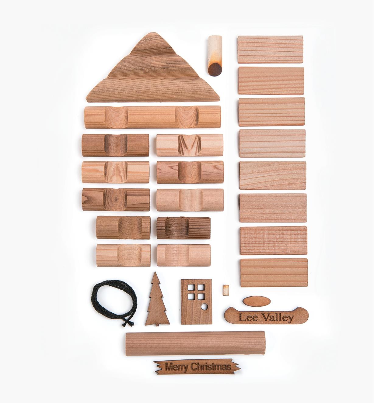 Log Cabin Ornament Kit unassembled