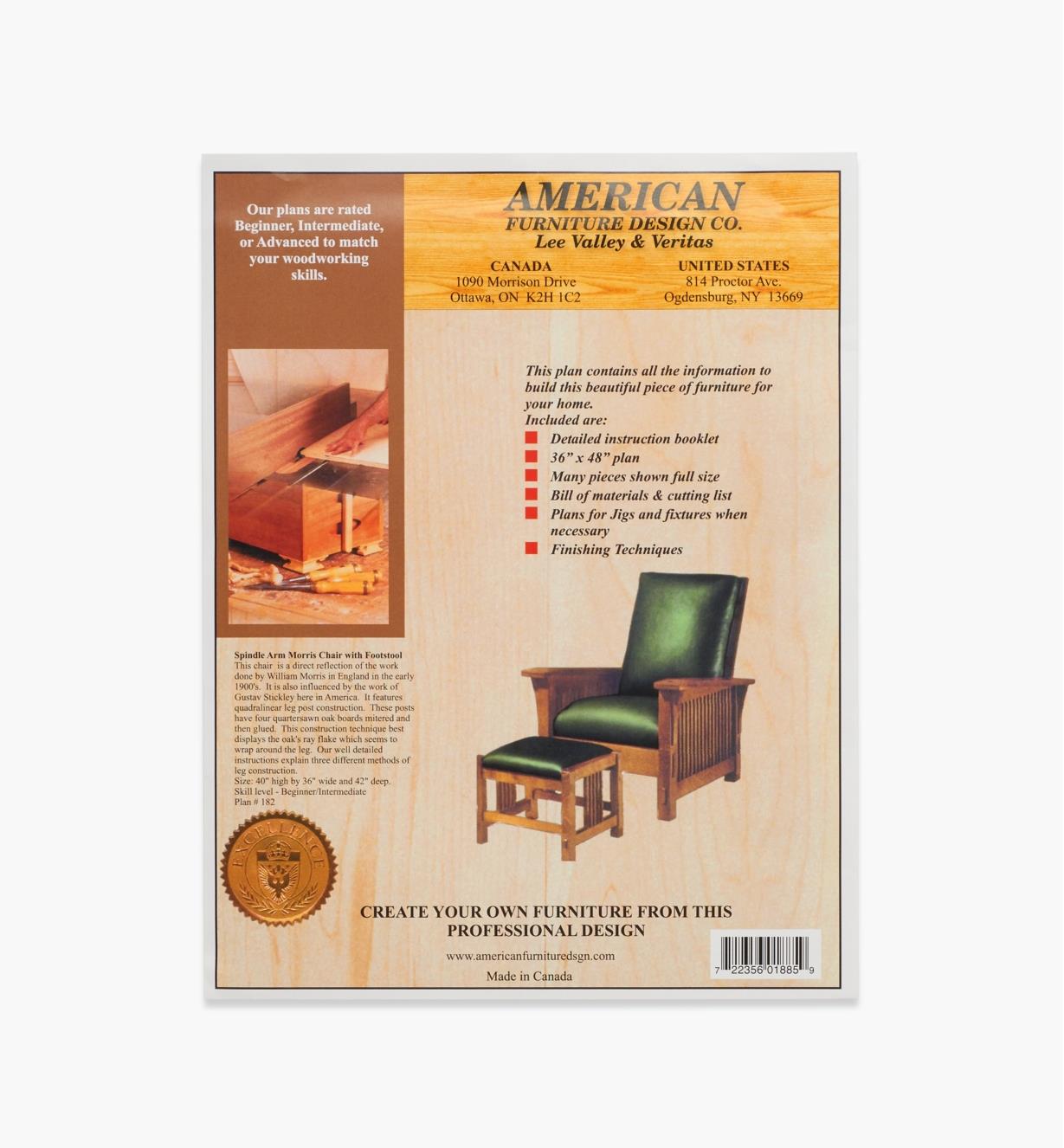 01L5013 - Spindle Arm Morris Chair & Footstool Plan