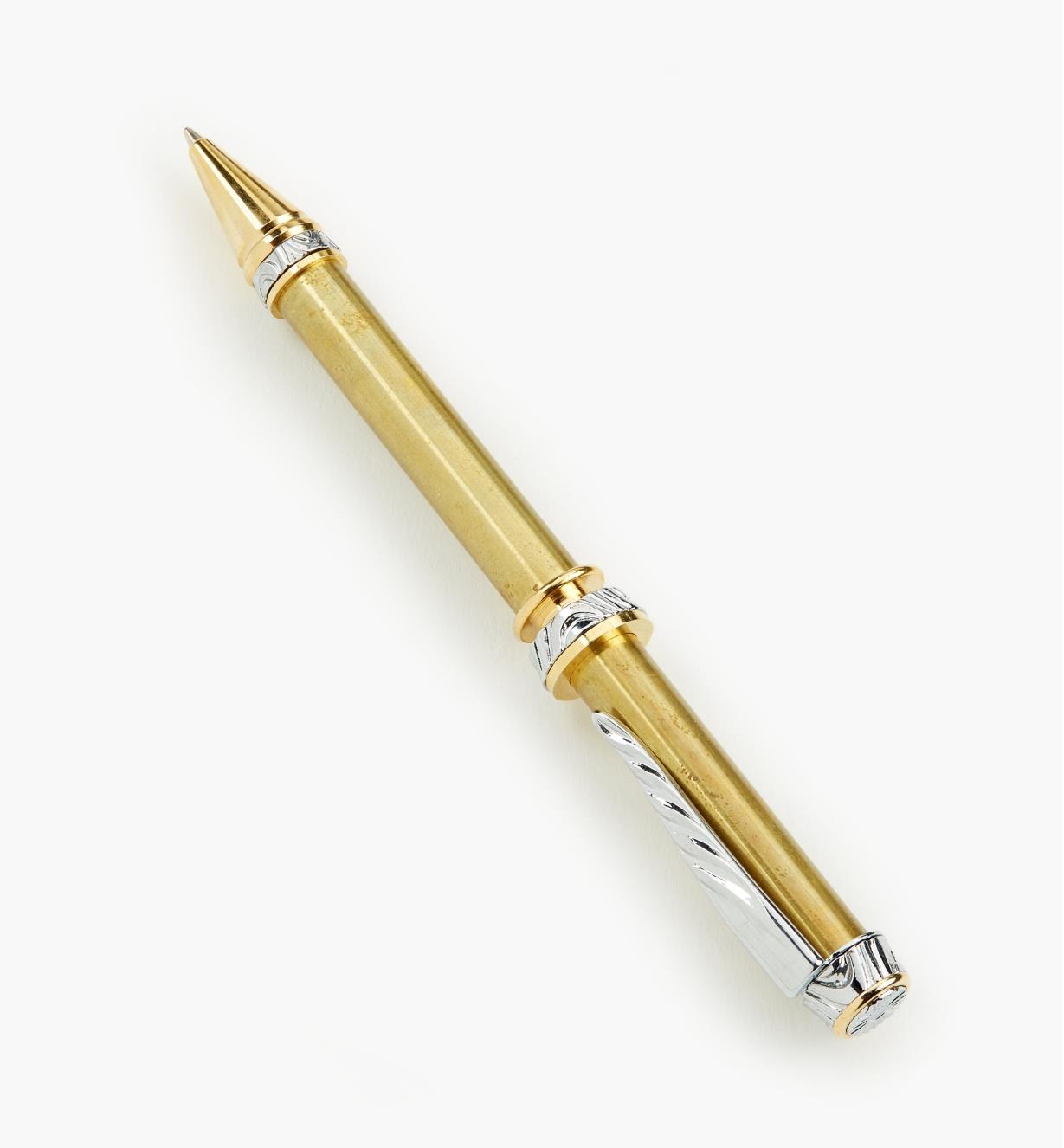 88K7640 - Ornate XL Twist Pen, Gold/Chrome