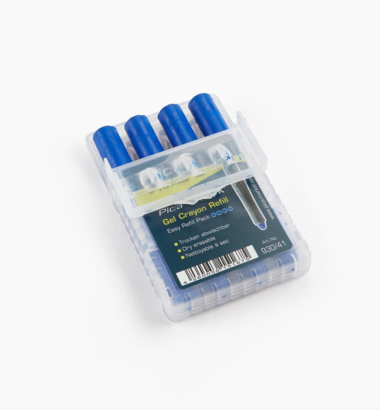 25K0479 - Pica-Visor Blue Crayon Refill, pkg. of 4