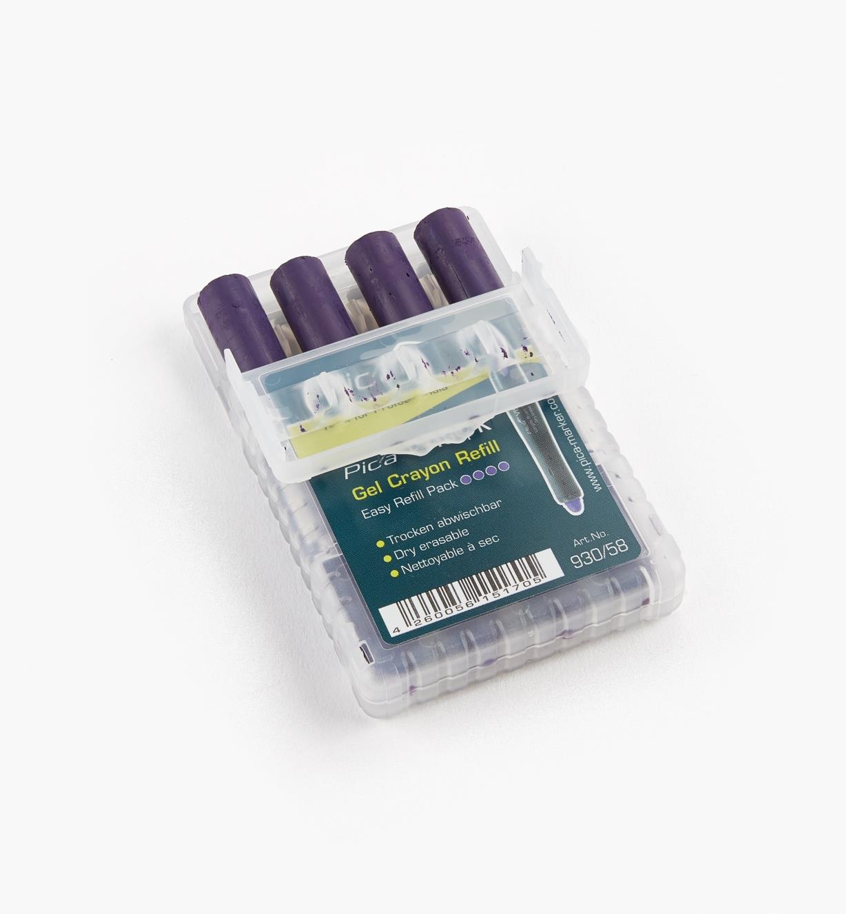 25K0482 - Pica-Visor Purple Crayon Refill, pkg. of 4