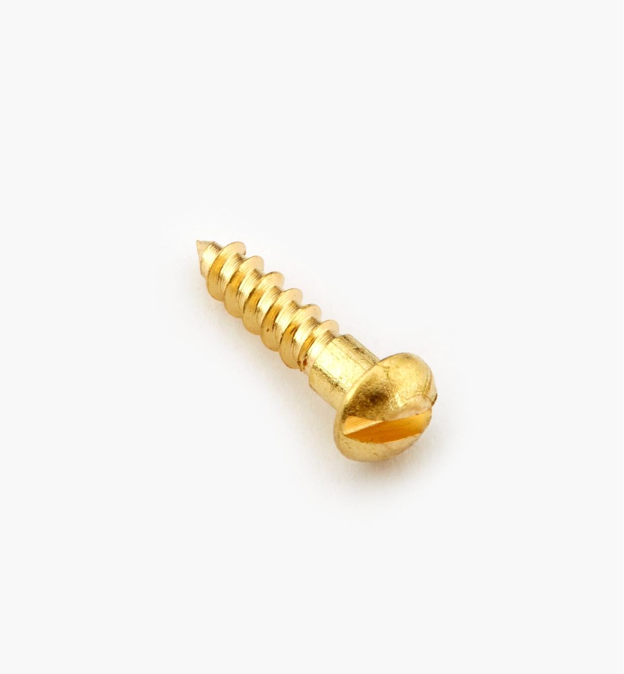 91Y0202X - #2, 3/8" Round Brass Screws, pkg. of 10