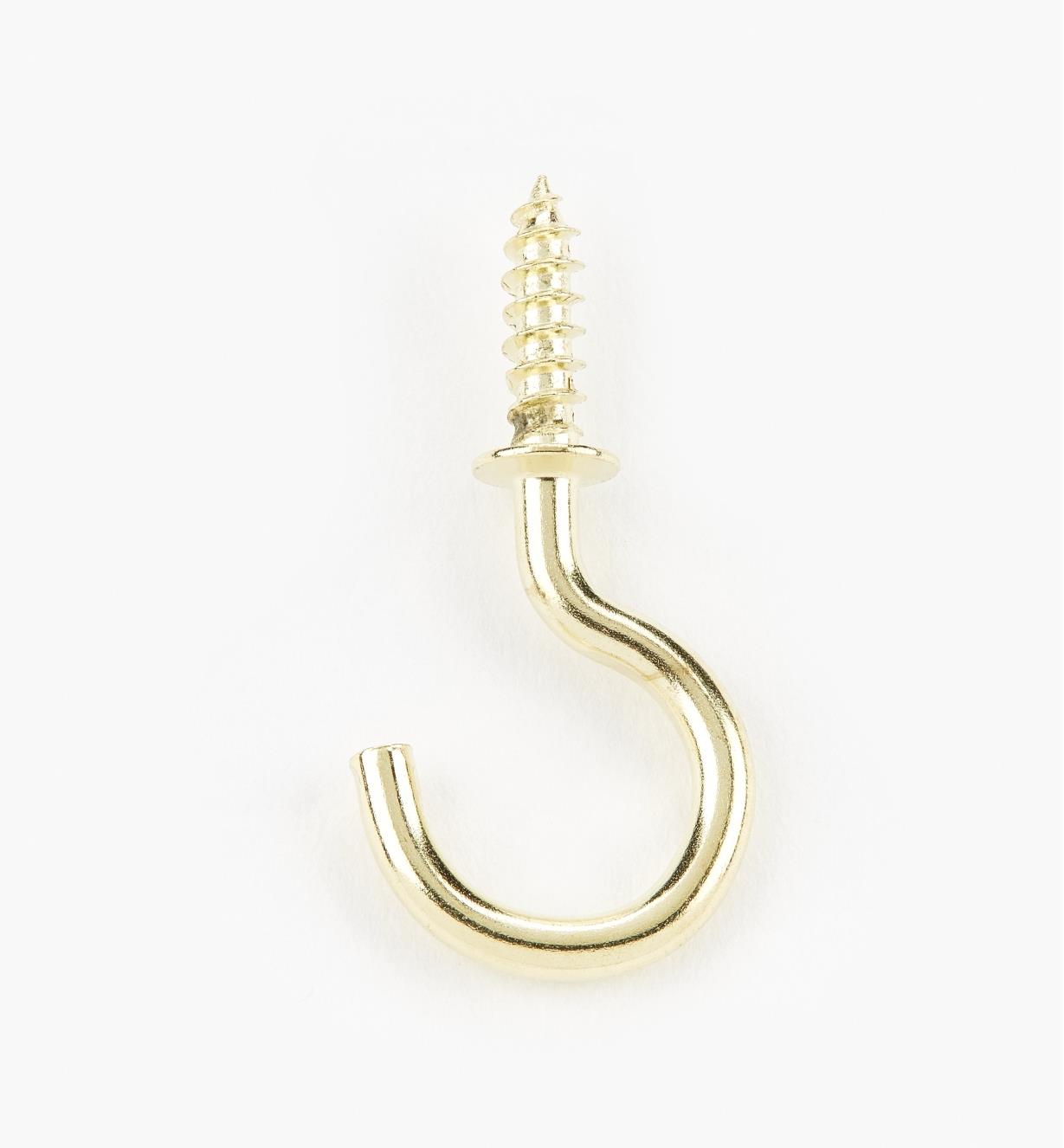 00S5622 - 3/4" Brass-Plated Cup Hooks (100)