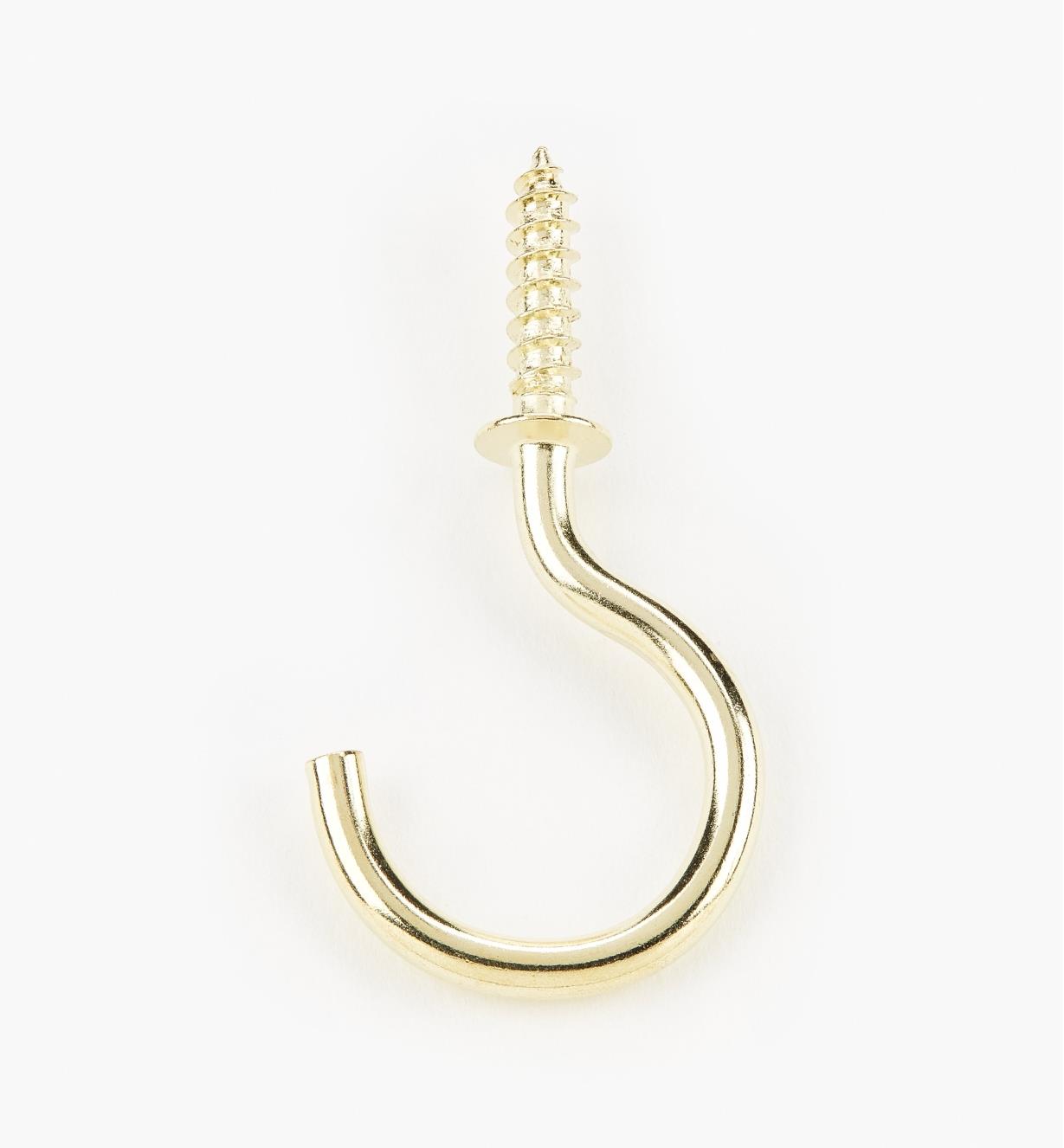00S5624 - 1 1/4" Brass-Plated Cup Hooks (50)