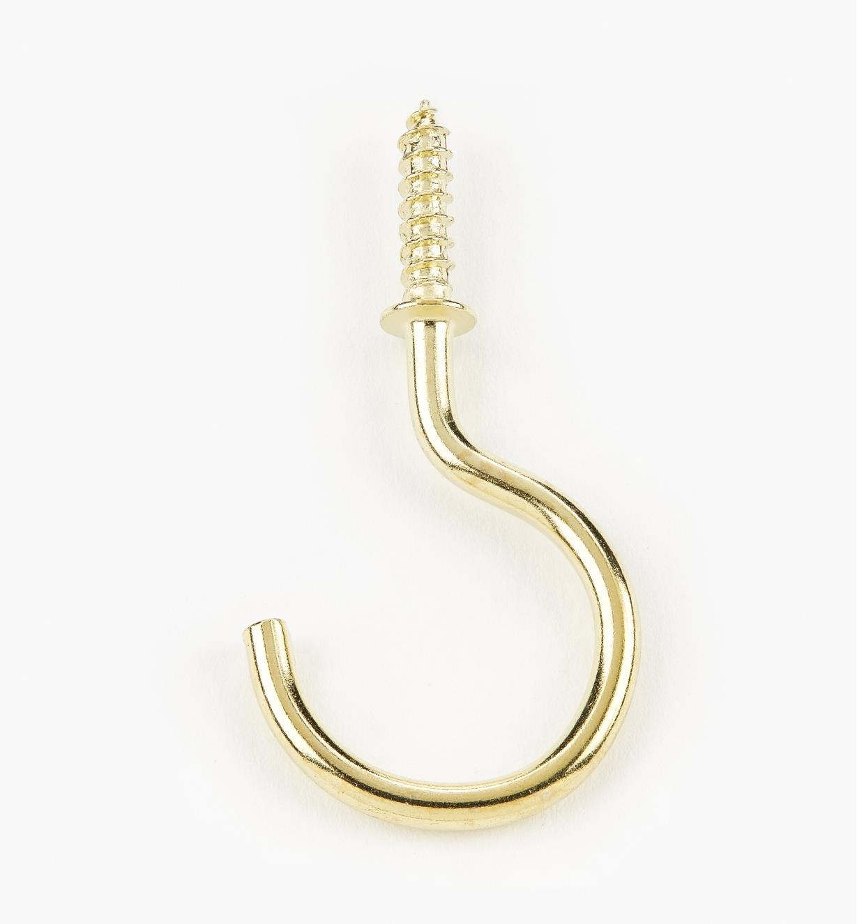 00S5625 - 1 1/2" Brass-Plated Cup Hooks (50)