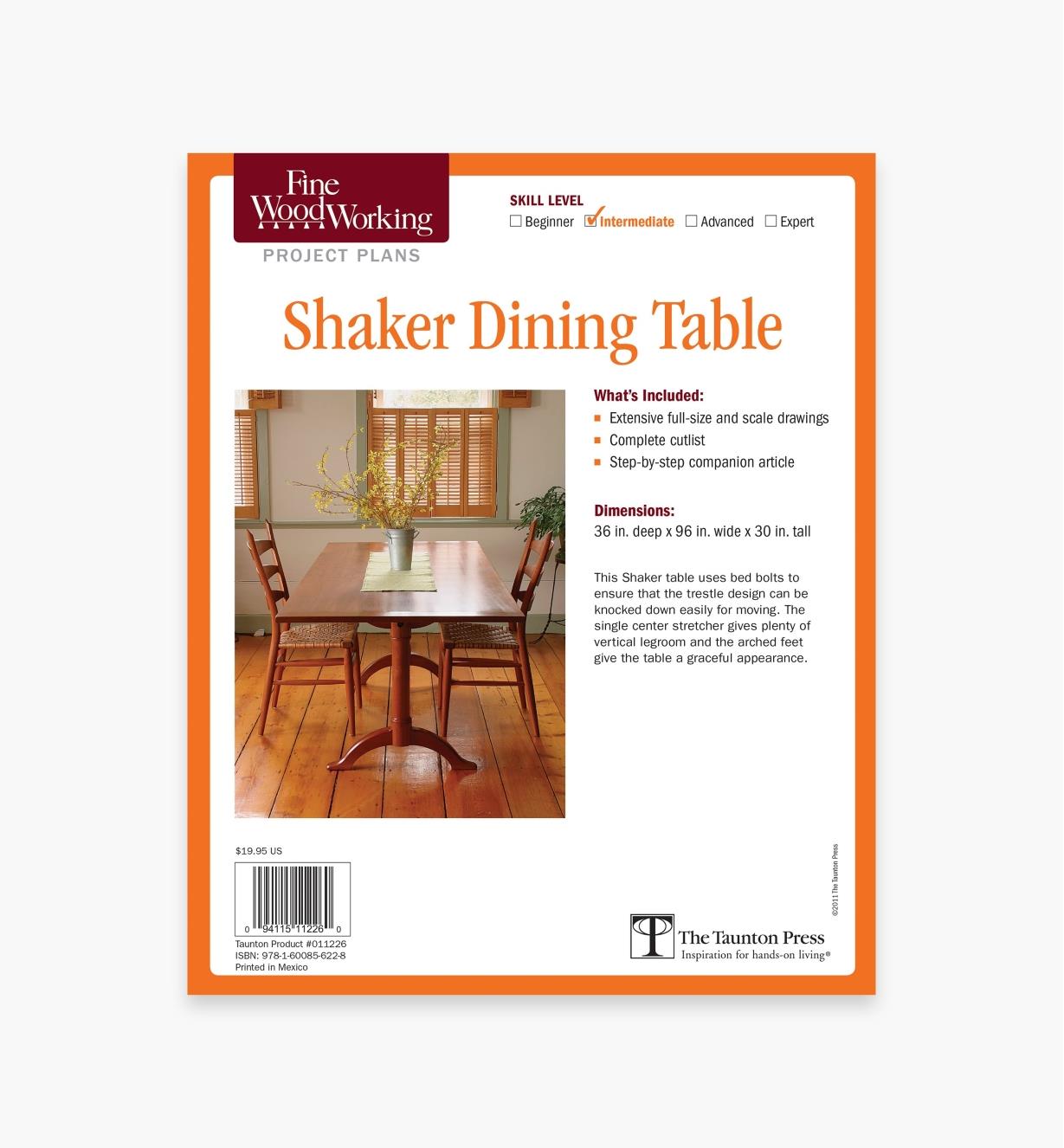 73L2531 - Shaker Dining Table Plan