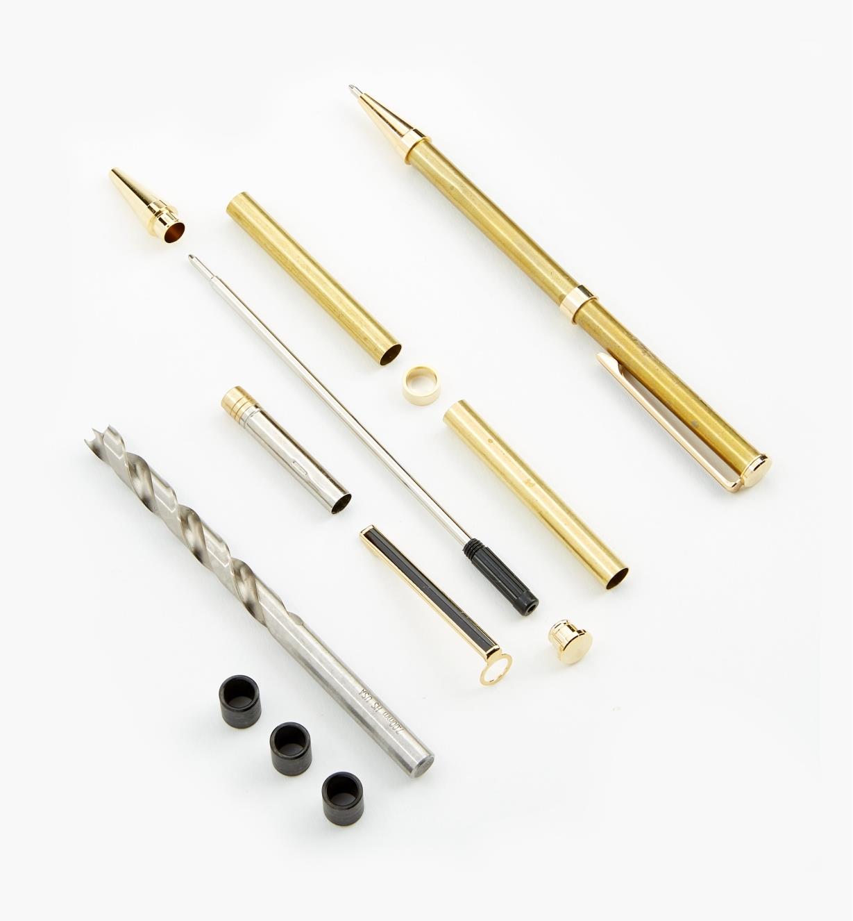 88K7719 - Slim Ballpoint Pen Starter Kit, Gold