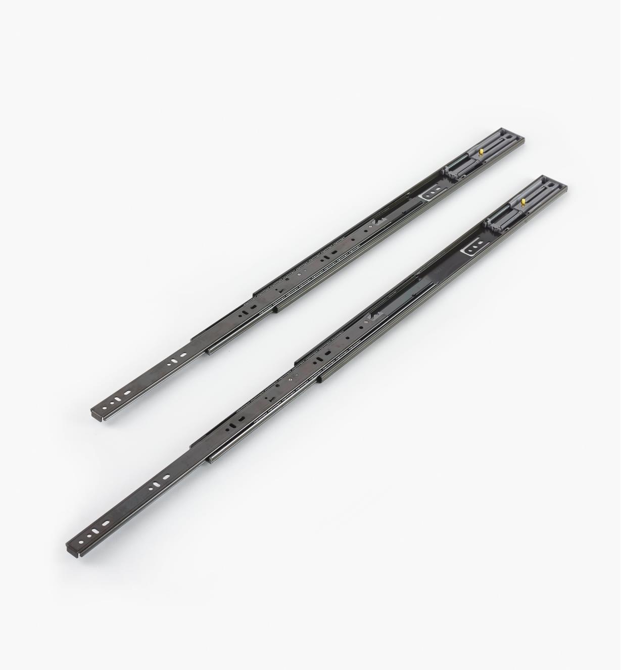 02K5255 - Black Finish, 550mm (22"), Soft-Closing Full-Extension Slides, pr. (100 lb)