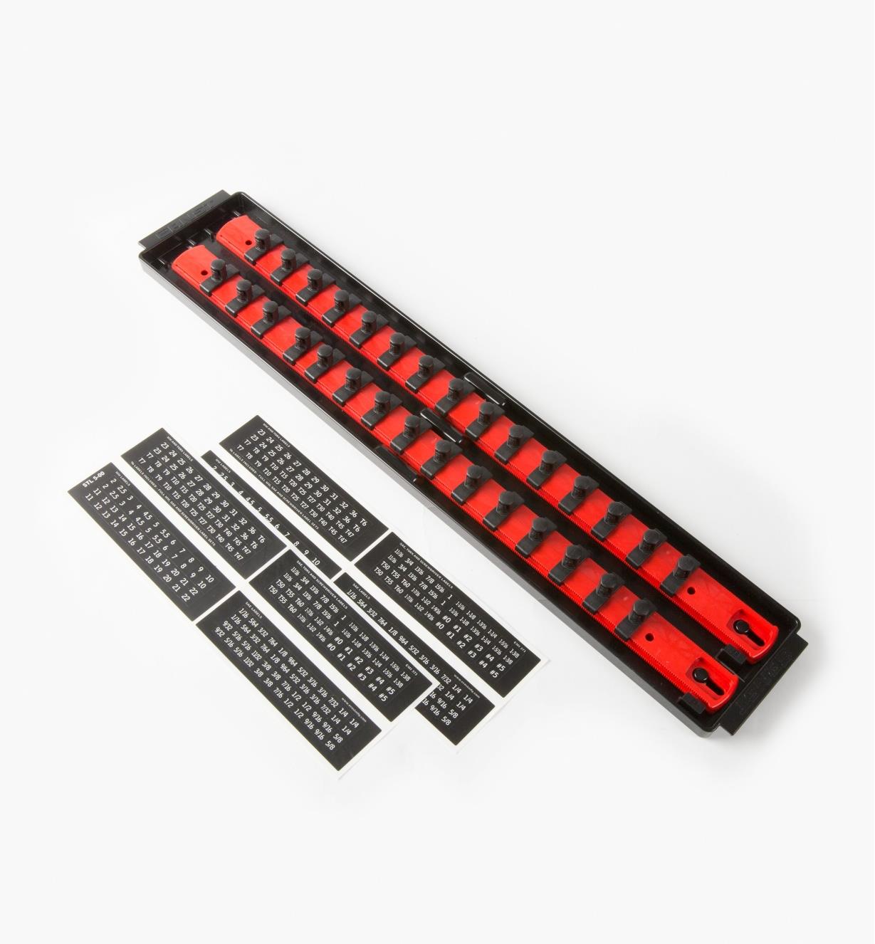 27K8044 - 3/8" Drive Socket Organizer Set (1 Tray, 2 × 18" Rails, 30 pegs)