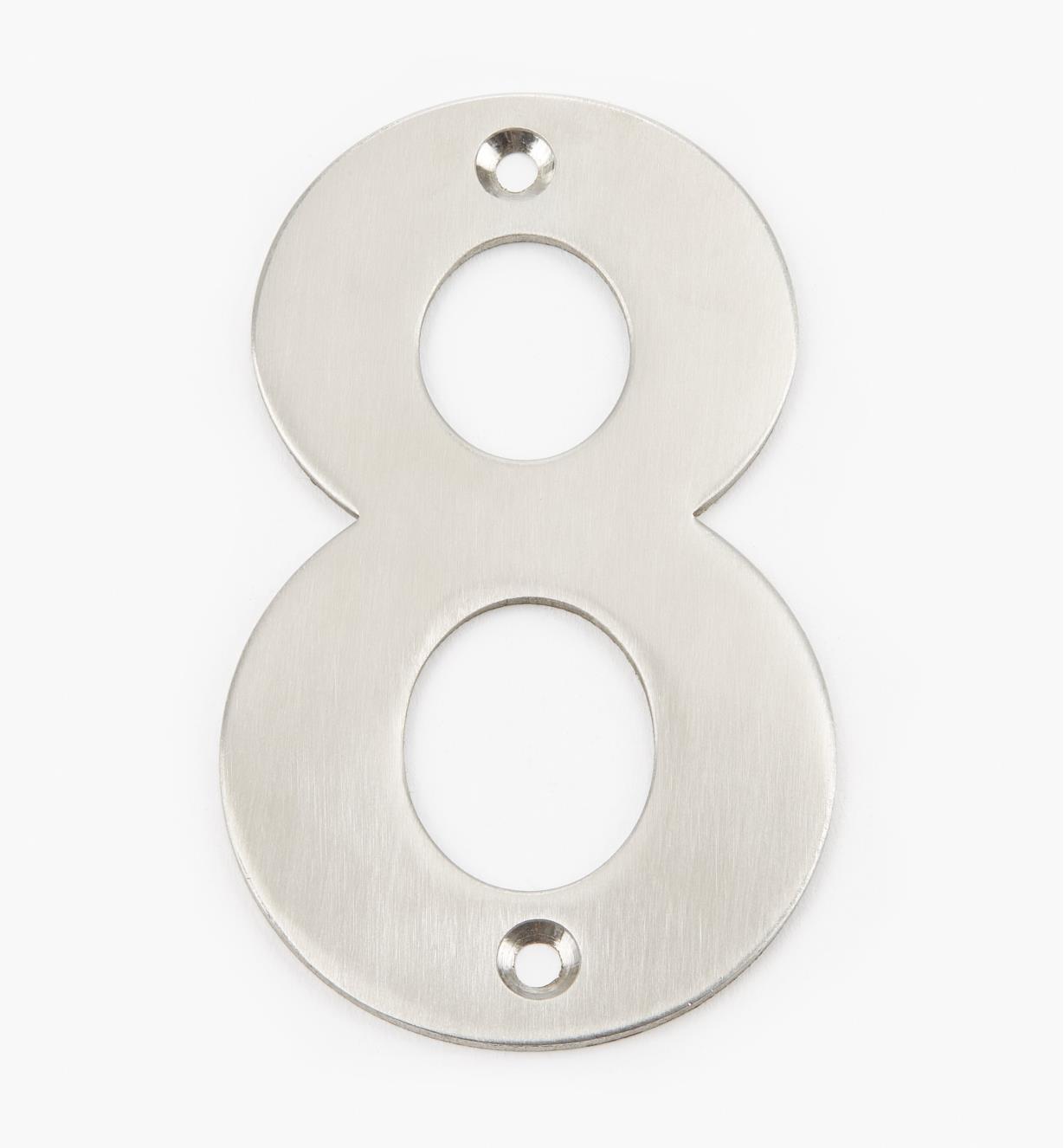 00W0888 - 100mm Stainless-Steel House Number - 8