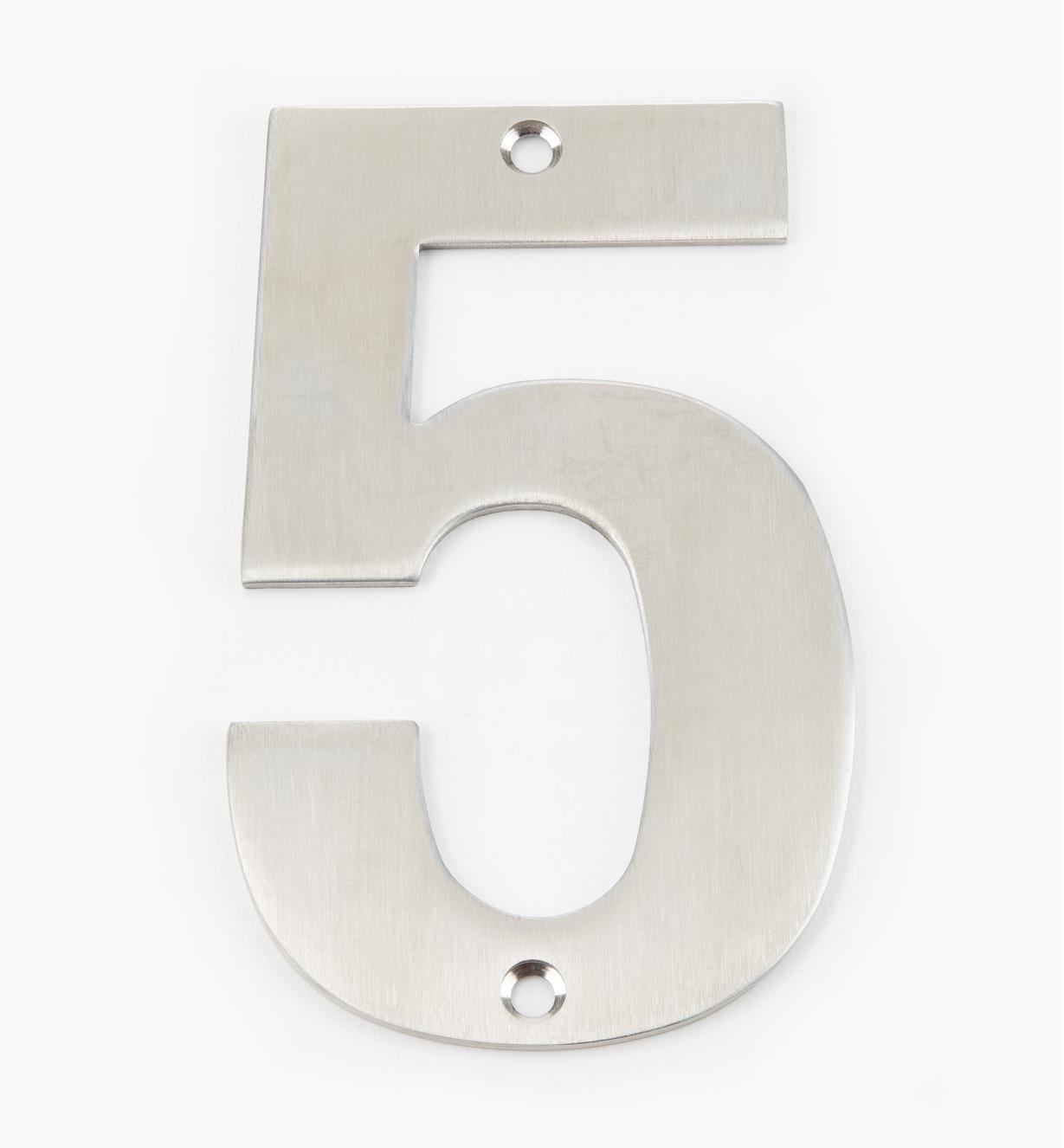 00W0895 - 130mm Stainless-Steel House Number - 5