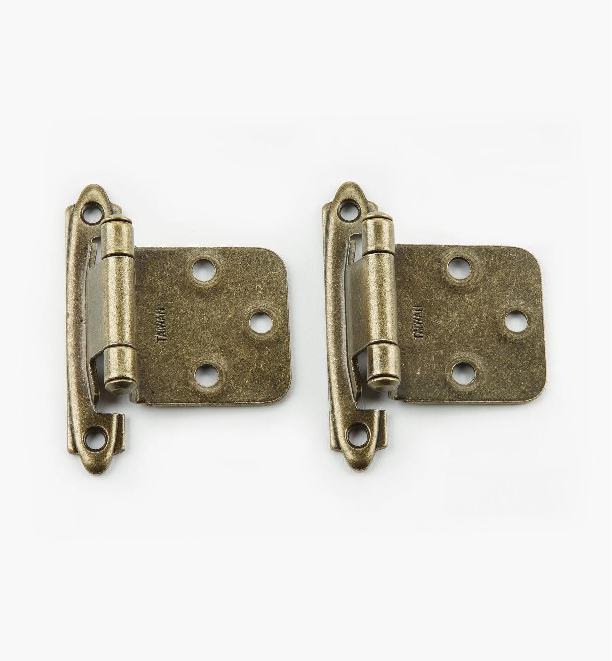 00W2701 - Antique Brass,Standard Flush Door Hinges, pr.