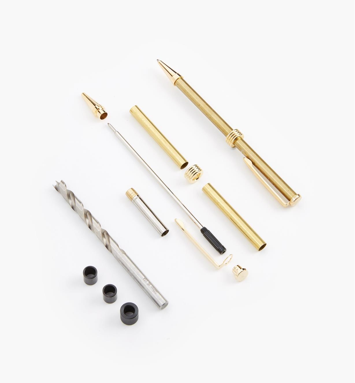 88K7808 - Streamline Flat-Top Pen Starter Kit, Gold