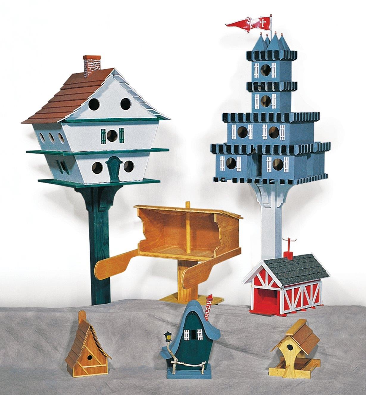 Examples of completed birdhouses