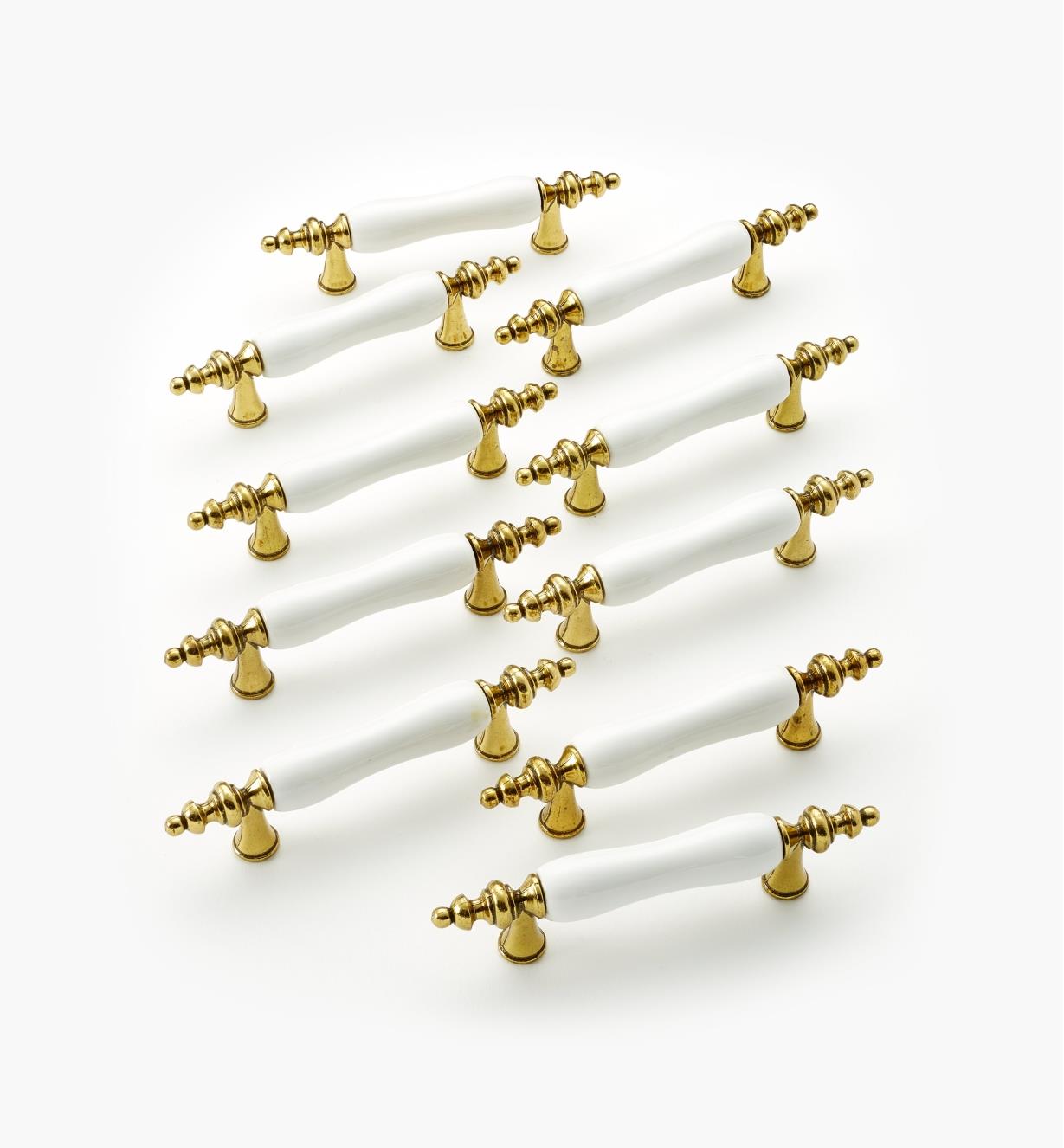 03W1601 - Belwith Ceramic Finial-Tipped Pull, pkg. of 10